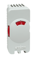 White electronic device with red display on a white background