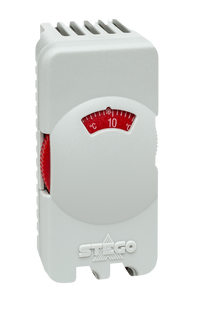 White electronic device with red display on a white background