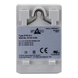 Electrical component with branding and certification labels on a white background