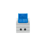 Temperature controller with blue temperature display on a white background