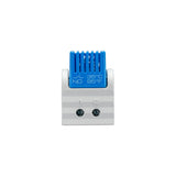 Temperature sensor with blue display on a white background