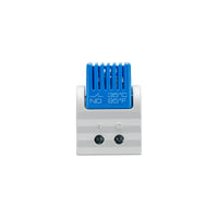Temperature sensor with blue display on a white background