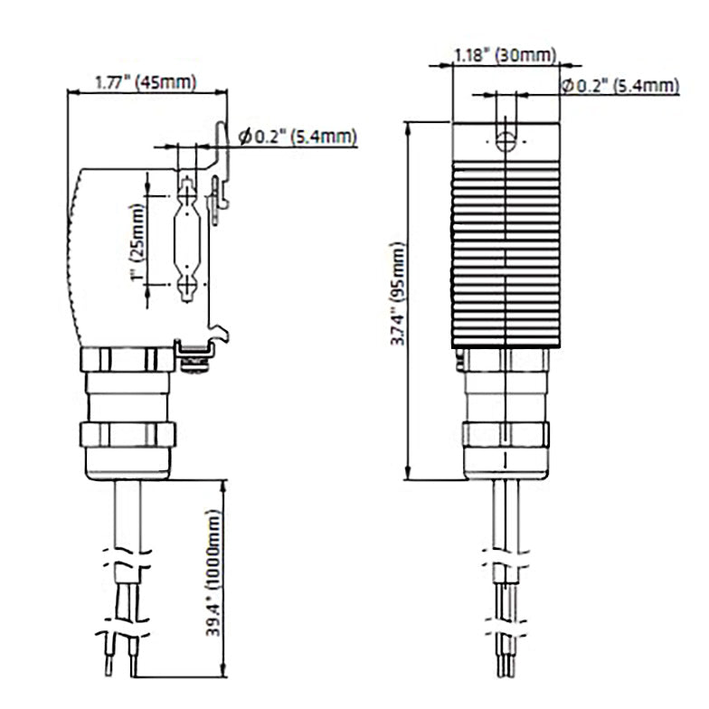 Black on white technical diagram with dimensions.
