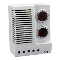 White air conditioning unit with control dials on a white background