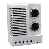 White air conditioning control panel with temperature dials and numbers.