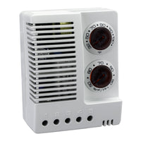 White air conditioning control panel with temperature dials and numbers.