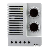 White air conditioning control panel with temperature dials on a white background