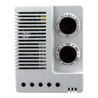 White air conditioning control panel with temperature dials on a white background