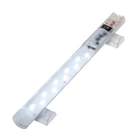 T8 LED tube light with fixtures on a white background