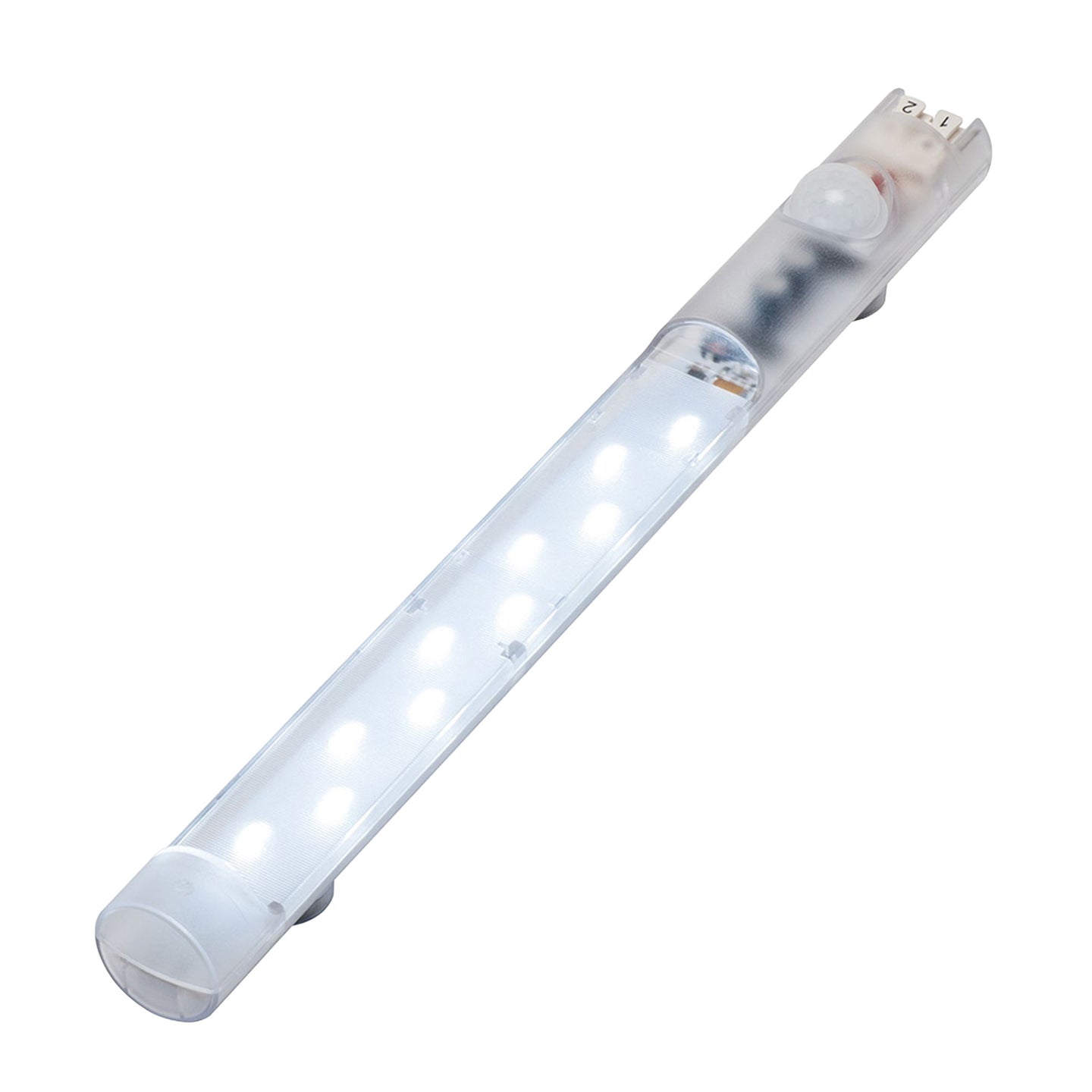 T8 LED tube light on a white background