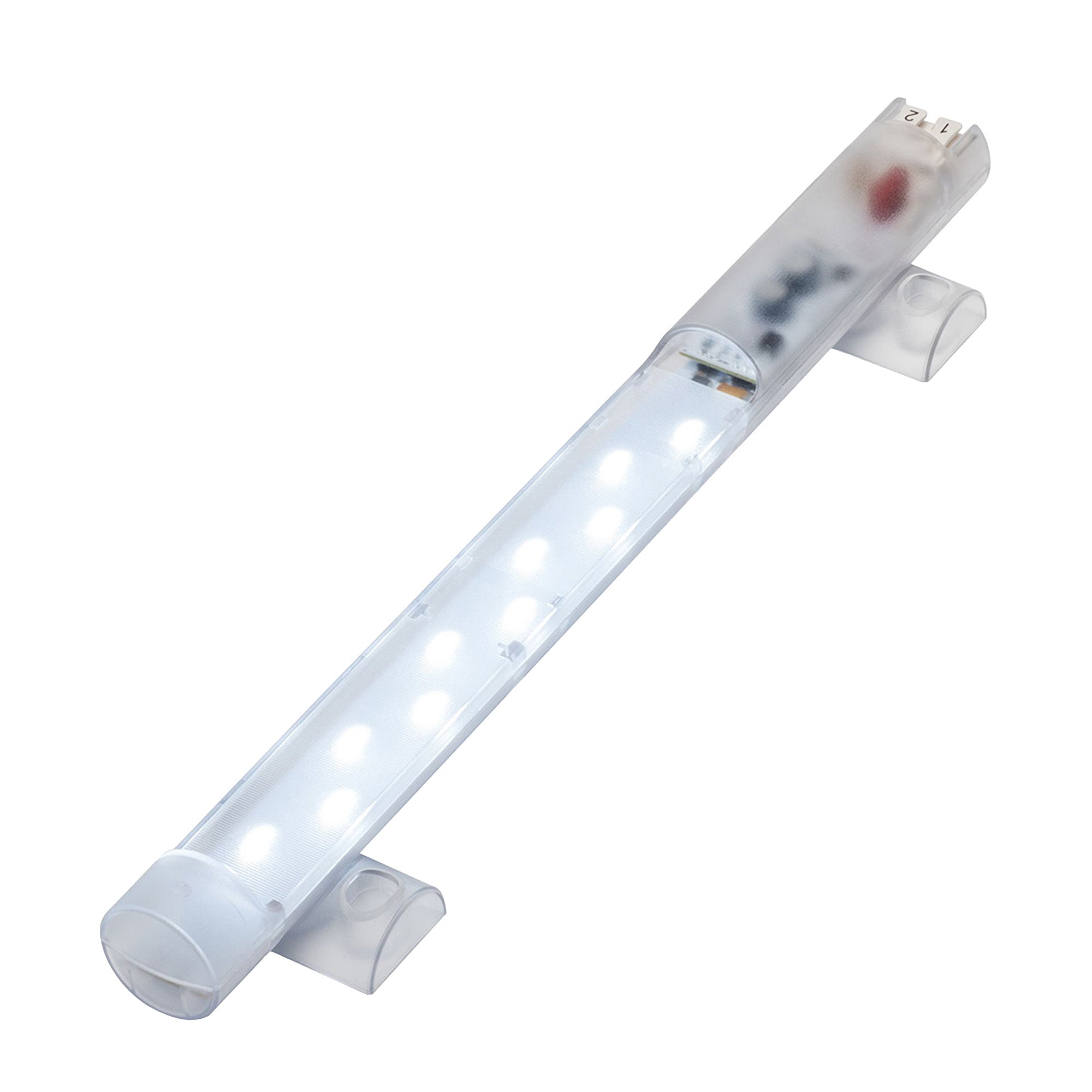 T8 LED tube light on a white background