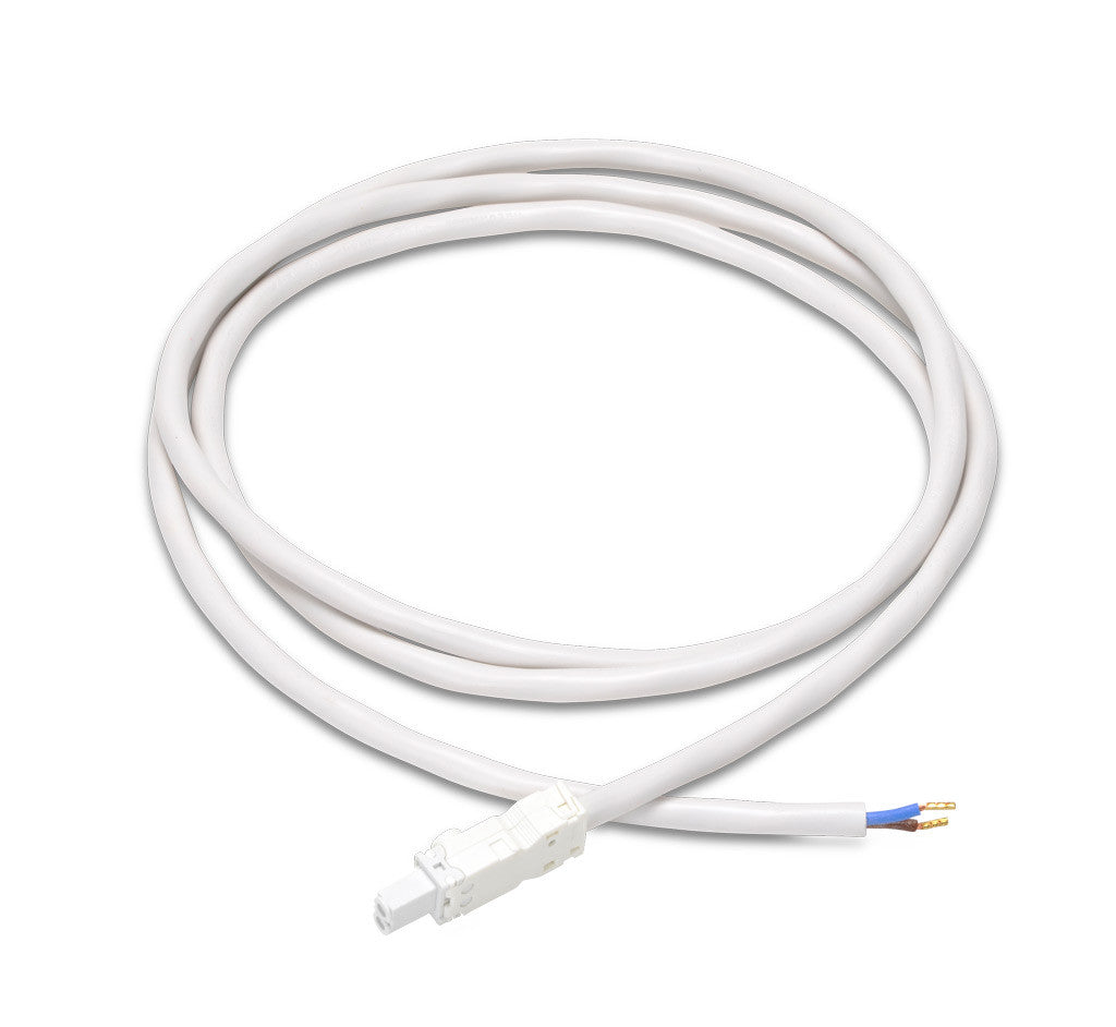 White cable with connectors on a white background