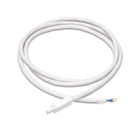 White cable with connectors on a white background