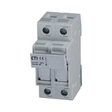 Electrical circuit breaker with ETI branding on a white background.