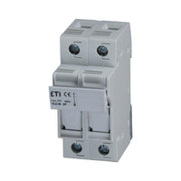 Electrical circuit breaker with ETI branding on a white background.