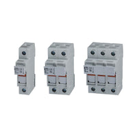 DIN Rail Fuse Holder with LED Blown Fuse Indicator 1-3 Pole 50A 600V 14x51mm Fuse