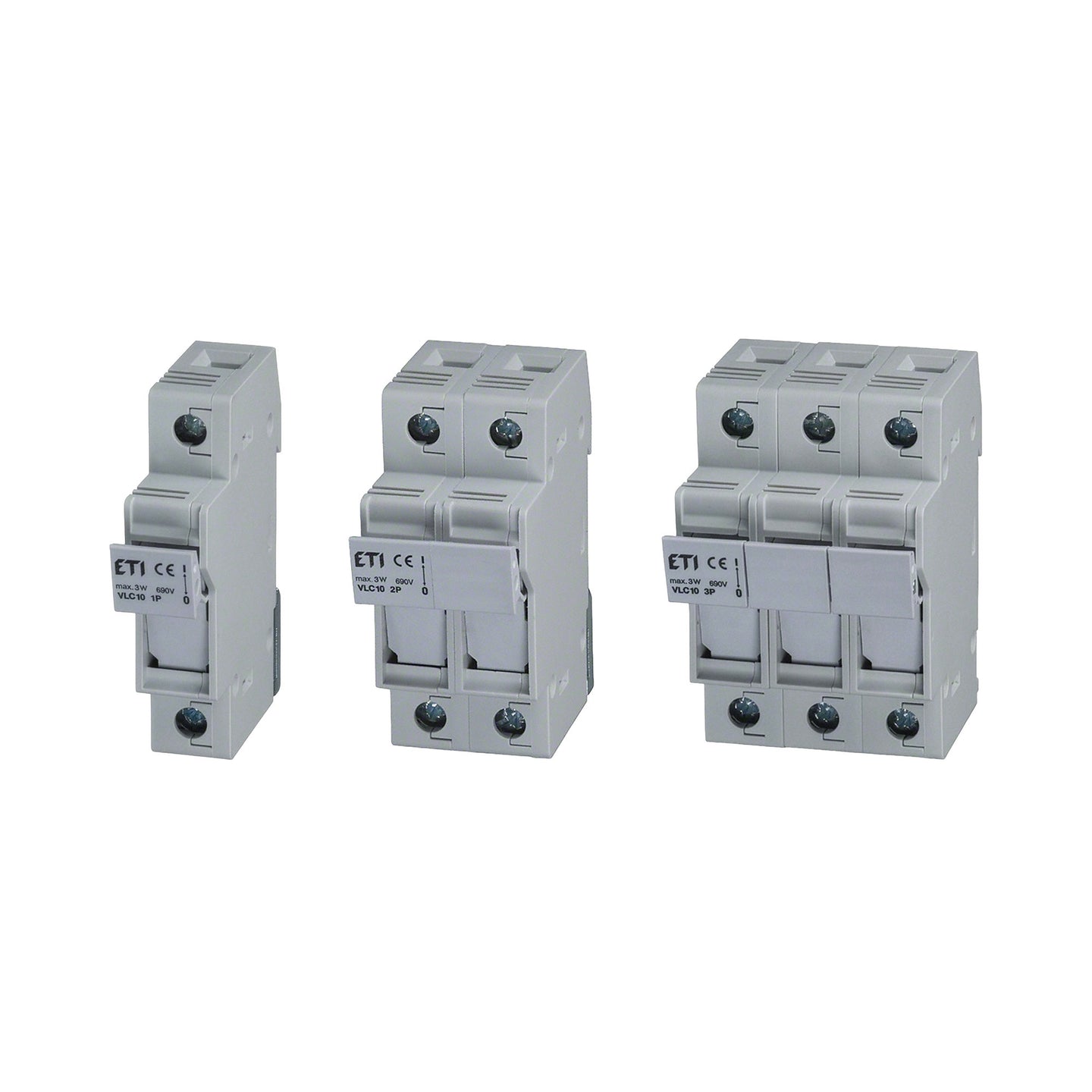 DIN Rail Fuse Holder 1-3 Pole 50A 600V 14x51mm Fuse