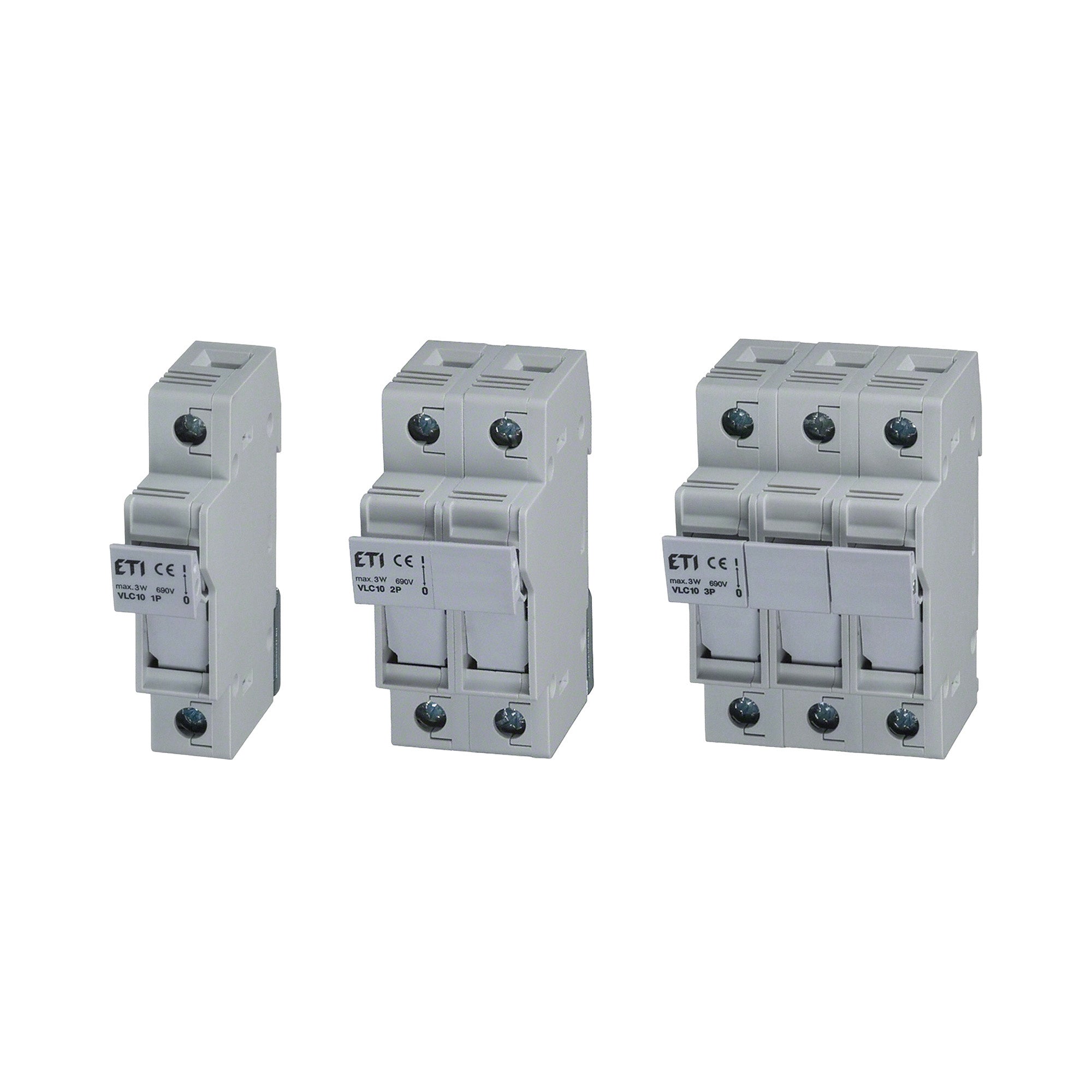 DIN Rail Fuse Holder 1-3 Pole 50A 600V 14x51mm Fuse