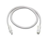 White power cable with connectors on a white background.