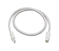 White power cable with connectors on a white background.