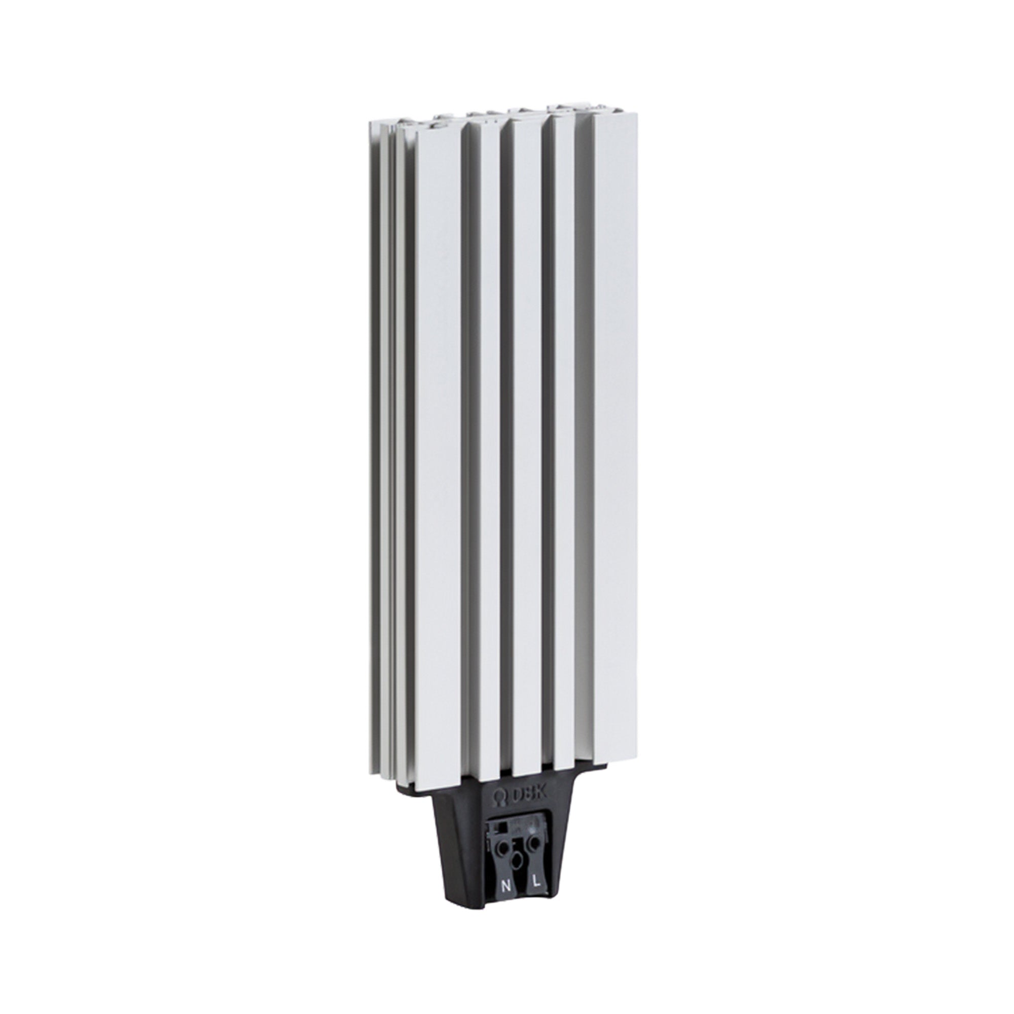 Vertical heater with a white and black design on a white background