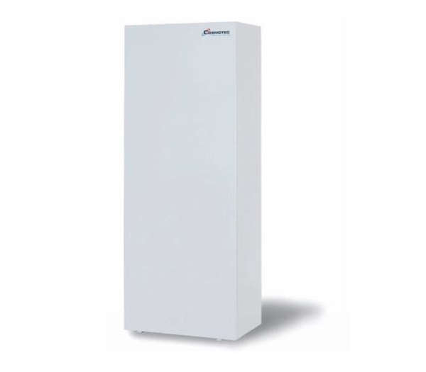 White rectangular box with a brand logo on a white background