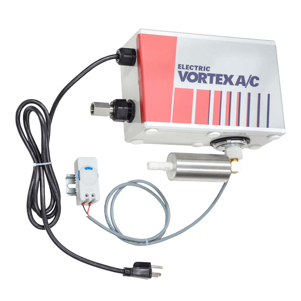 Electric Vortex A/C unit with wiring on a white background
