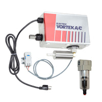 Electric Vortex A/C unit with wiring on a white background.