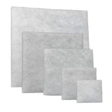 Set of white  filter mats on a white background.