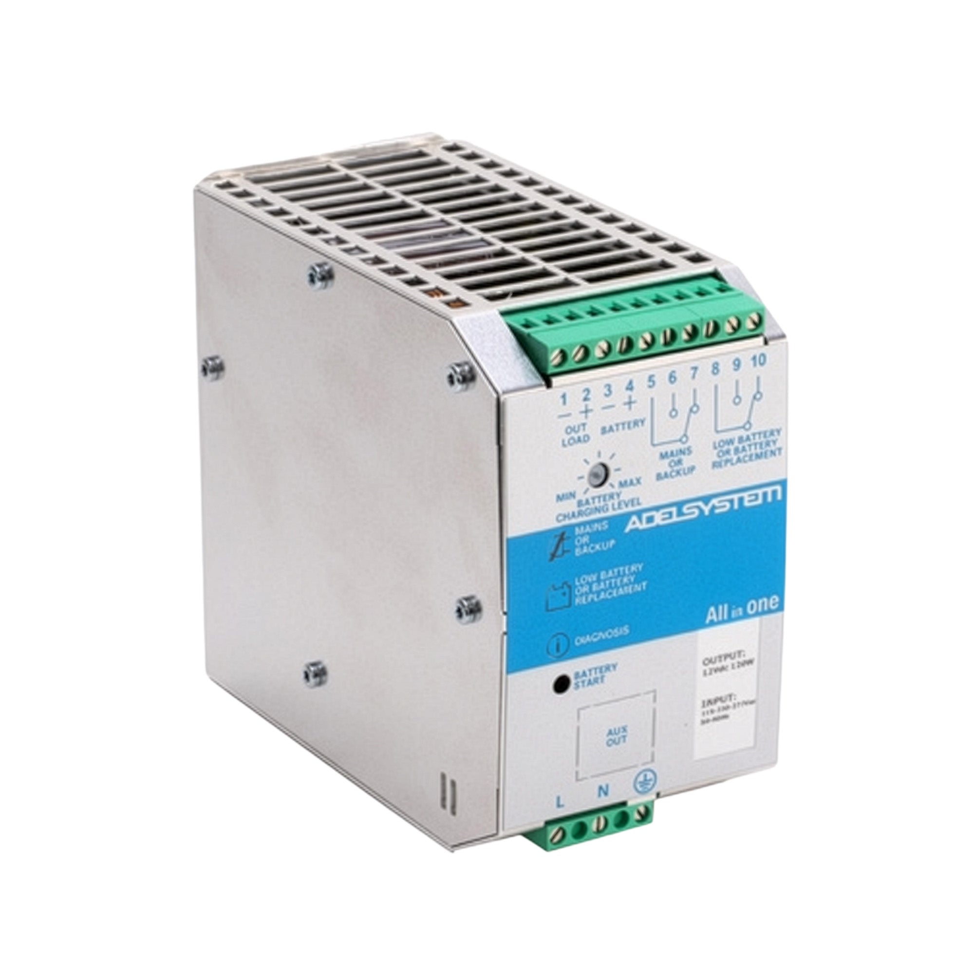 Adelsystem power supply unit on a white background.