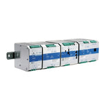Electrical power supply unit with labels on a white background
