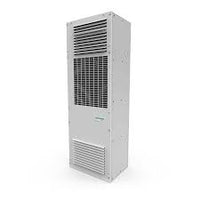 Tall white air conditioning unit on a white background