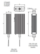 Technical drawing of a component with dimensions and mounting details.
