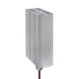 Silver heater on a white background.