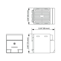 Black on white technical diagram with labeled dimensions.