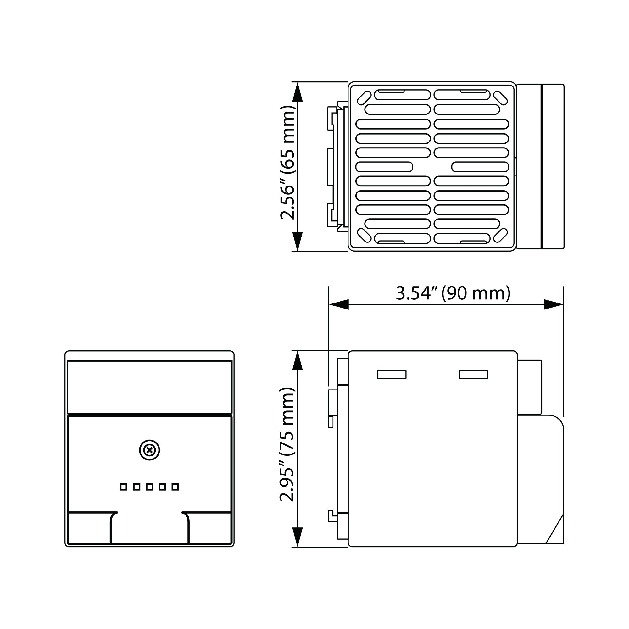 Black on white technical diagram with labeled dimensions.