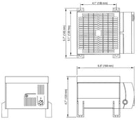 Black on white technical drawing with dimensions of a mechanical component.