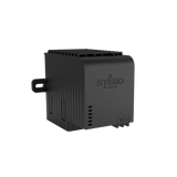Black electronic heater with 'Stego' branding on a white background.