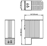 Black on white technical drawing of a cylindrical component with dimensions and labels.