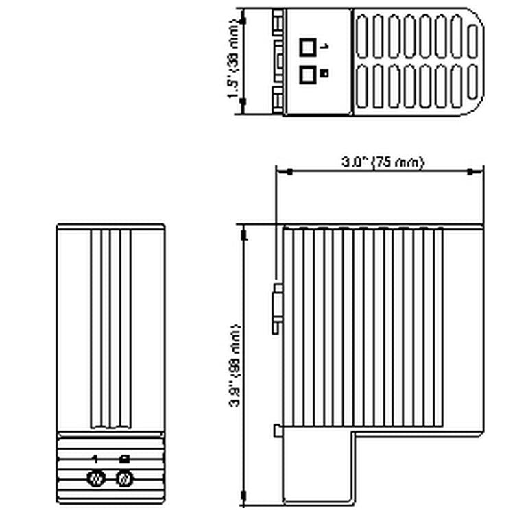 Black on white technical drawing of a cylindrical component with dimensions and labels.