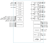 Black on white diagram of a relay system with various electrical components and connections.