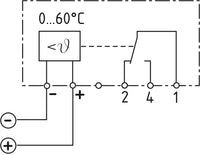 Black on white schematic diagram of a electronic component with labels and numbering.