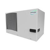 White air conditioning unit with 'Cosmotec' branding on a white background.