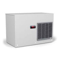White industrial air conditioner on a white background.