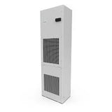 Tall white air purifier on a white background