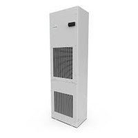 Tall white air purifier on a white background