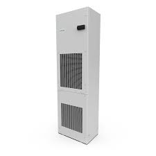 Tall white air purifier on a white background