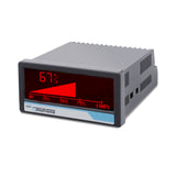 Digital meter with red display and 'moTrona' branding on a white background