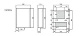 Technical drawing or diagram with labeled dimensions and text, likely from a technical or engineering context.