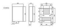 Technical drawing or diagram with labeled dimensions and text, likely from a technical or engineering context.